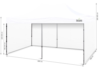 Pawilon handlowy 6x3 biały Namiot handlowy 600 x 300 cm biały