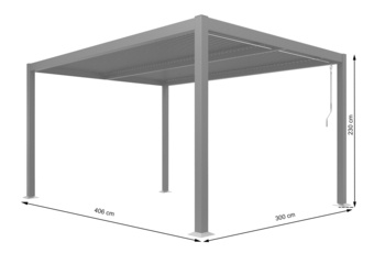 Pergola ogrodowa aluminiowa Bermeo 400 x 300 cm