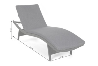Leżanka ogrodowa Marbella Beige / Beige Melange - beżowa Leżak ogrodowy technorattanowy Marbella Beige / Beige Melange