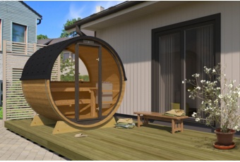 Sauna fińska zewnętrzna Terrace 160 cm - beczka Sauna fińska zewnętrzna Terrace 160 cm