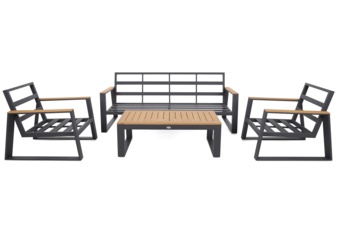 Meble ogrodowe aluminiowe Rimini Dark Grey / Beige Melange