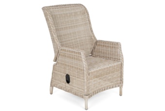 Fotel technorattanowy Bristol Relax Beige / Beige Melange - beżowy - regulowany Fotel technorattanowy Bristol Relax Beige / Beige Melange