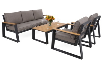 Meble ogrodowe aluminiowe Rimini Dark Grey / Beige Melange