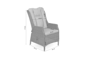 Fotel technorattanowy Bristol Relax Beige / Beige Melange - beżowy - regulowany Fotel technorattanowy Bristol Relax Beige / Beige Melange