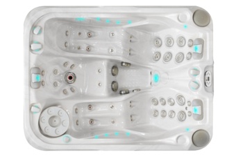 Wanna ogrodowa z hydromasażem Aquess Soulmate 3202 3-osobowa Sterling White / OAK