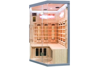 Sauna infrared narożna Nordum Solea 2-osobowa szara