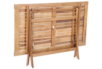 Meble ogrodowe drewniane Akacja - 4-osobowy zestaw na taras, składany. Meble ogrodowe drewniane Akacja Cross 4+1