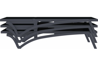 Leżak ogrodowy Siesta Pacific Dark Grey / Black