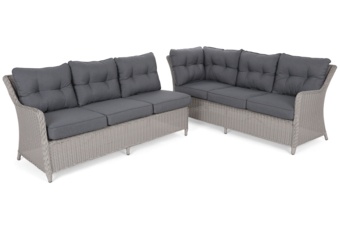 Narożny zestaw mebli ogrodowych prawy California White / Grey