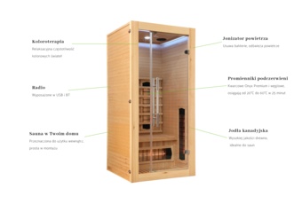 Sauna infrared Nordum Basic 1-osobowa naturalna