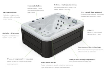 Wanna ogrodowa z hydromasażem Aquess Zenya 2201 3-osobowa