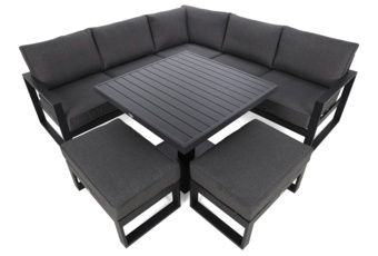 Narożne meble ogrodowe aluminiowe Sorrento Grey / Grey Melange