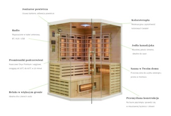 Sauna infrared narożna EA3CR - 4 osobowa - biała Sauna infrared narożna EA3CR White z koloroterapią