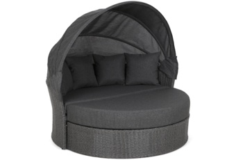 Sofa ogrodowa z baldachimem Sydney Grey / Grey Melange - dla 3 osób - szara Sofa ogrodowa z baldachimem Sydney Grey / Grey Melange