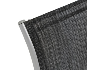 Zestaw 6 metalowych krzeseł ogrodowych Sevilla Silver / Black Melange