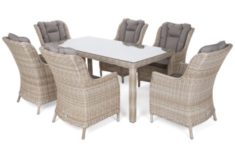 Meble ogrodowe technorattanowe Bristol 180 cm Beige / Beige Melange 6+1