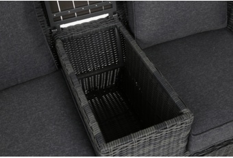 Sofa ogrodowa Milos Plus Grey / Grey Melange - dla 2 osób - z podnóżkami Sofa ogrodowa Milos Plus Grey / Grey Melange