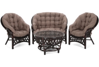 Meble ogrodowe rattanowe Diego Brown / Cappuccino 3+1