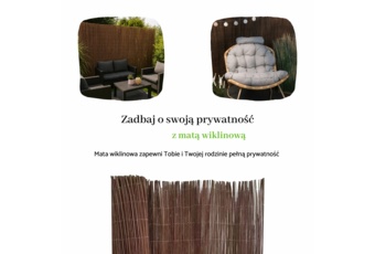 Mata wiklinowa 150 x 500 cm - brązowa - na balkon - na ogrodzenie Mata wiklinowa 150 x 500 cm
