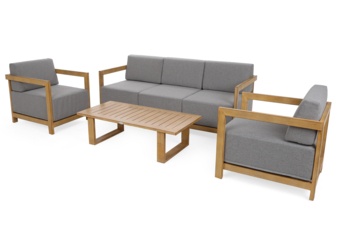 Meble ogrodowe aluminiowe Lyon Teak / Fog Grey