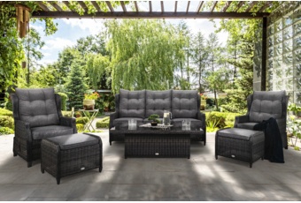 Meble ogrodowe technorattanowe Memfis Grey / Grey Melange