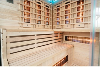 Sauna infrared narożna Nordum Solea 4-osobowa naturalna