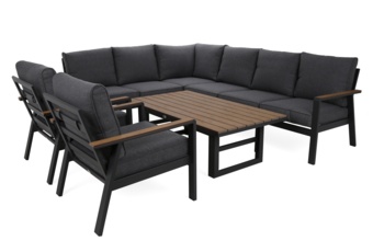 Narożne meble aluminiowe Turyn Dark Grey / Grey Melange