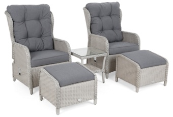 Meble ogrodowe technorattanowe Sofia White / Grey