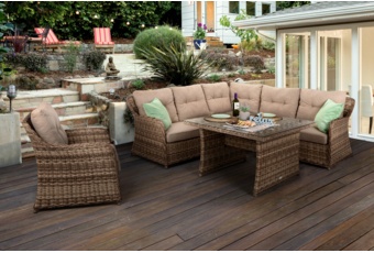 Narożny zestaw mebli ogrodowych Bergamo Ginger / Brown Melange