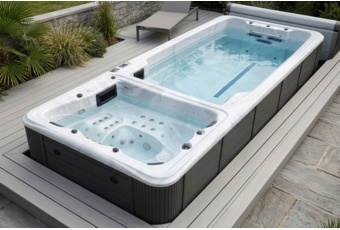 Basen ogrodowy z przeciwprądem i hydromasażem Aquess Wave 590 x 225 cm