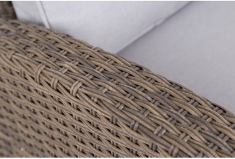 Meble ogrodowe technorattanowe Saloniki Brown / Beige - dla 2 osób - z regulacją oparcia i podnóżka Meble ogrodowe technorattanowe Saloniki Brown / Beige