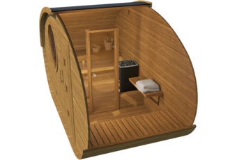 Sauna fińska zewnętrzna Hobbit Mini CLT 195 x 400 cm