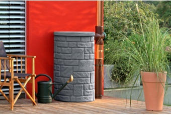 Zbiornik na deszczówkę MPI Arcado 230 l czarny granit - na wodę deszczową Zbiornik na deszczówkę MPI Arcado 230 l czarny granit