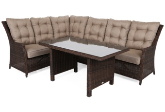 Narożnik technorattanowy lewy Alicante Brown Mat / Brown Melange