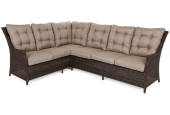 Narożnik technorattanowy lewy Alicante Brown Mat / Brown Melange