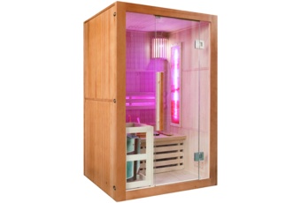 Sauna fińska Nordum Solea 2-osobowa brązowa - drewniana - z jodły kanadyjskiej Sauna fińska Nordum Solea 2-osobowa brązowa