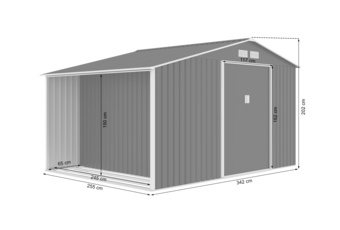 Domek narzędziowy Stockholm 342 x 255 cm Grey z drewutnią
