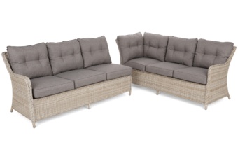 Narożny zestaw mebli ogrodowych prawy California Beige / Beige Melange