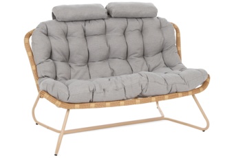 Meble ogrodowe technorattanowe Palermo Round Beige / Light Grey