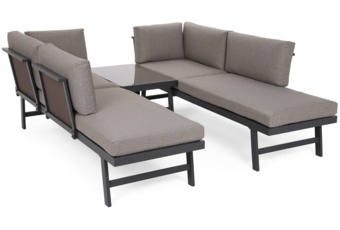 Narożnik ogrodowy aluminiowy Porto Grey / Taupe