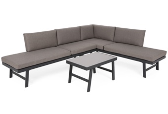 Narożnik ogrodowy aluminiowy Porto Grey / Taupe