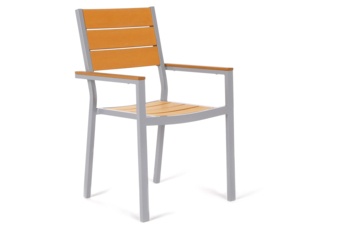 Krzesło ogrodowe aluminiowe Salvador Silver / Teak