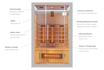 Sauna infrared Nordum Solea 2-osobowa szara