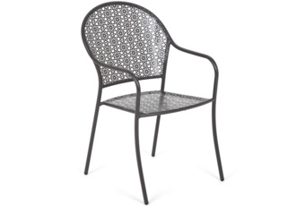 Krzesło ogrodowe metalowe Maja Round Grey