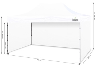Namiot handlowy ekspresowy 4,5x3 m Namiot handlowy 450 x 300 cm biały