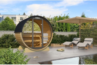 Sauna fińska zewnętrzna Terrace 160 cm - beczka Sauna fińska zewnętrzna Terrace 160 cm