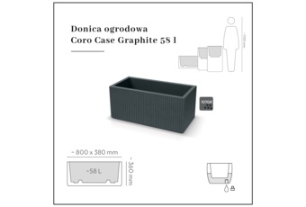 Donica ogrodowa Coro Case Graphite 58 l