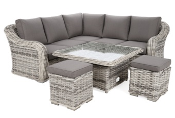 Narożny zestaw mebli ogrodowych Foggia Basic Light Grey / Grey