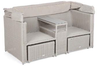 Kosz ogrodowy technorattanowy Michigan White / Grey