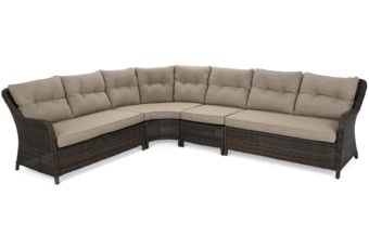 Narożne meble ogrodowe technorattanowe Windsor Brown Mat / Brown Melange